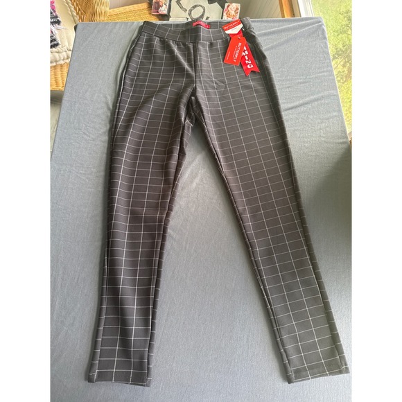 Butterfly by Maze Collection Pants - Butterfly by Maze Collection Scuba Plaid Slim Pants Black White Windowpane S